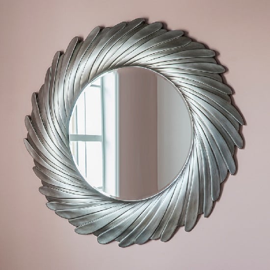 Zarah Contemporary Wall Mirror Round In Silver