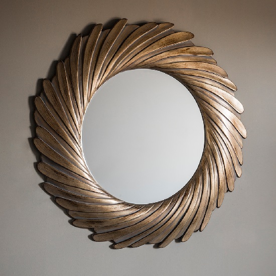 Zarah Contemporary Wall Mirror Round In Gold