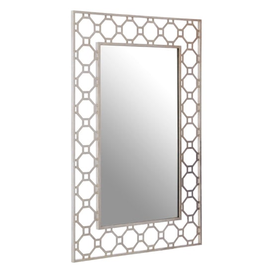 Photo of Zaria arabesque wall bedroom mirror in antique silver frame