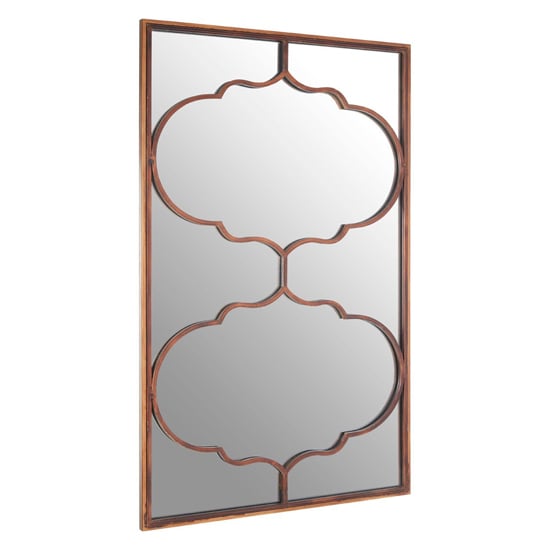 Photo of Zaria arabesque wall bedroom mirror in warm gold frame