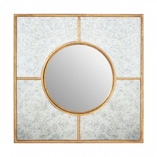 Zaria Art Deco Wall Bedroom Mirror In Gold Frame