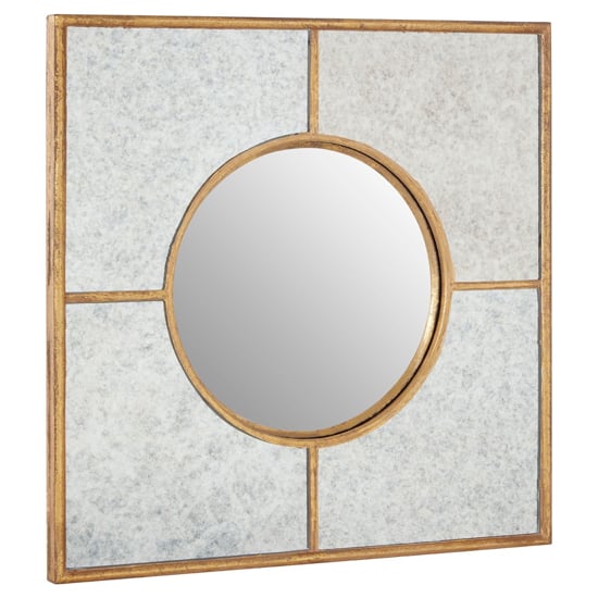 Product photograph of Zaria Art Deco Wall Bedroom Mirror In Warm Gold Frame from Furniture in Fashion