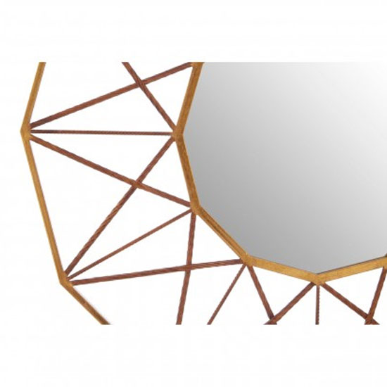 Zaria Geo Wall Bedroom Mirror In Antique Gold Frame