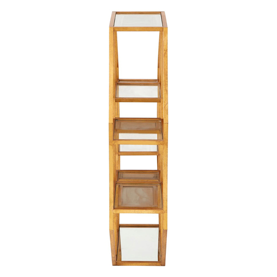Zaria Mirrored Wall Shelving Unit With Gold Frame
