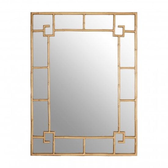 Zaria Rectangular Panelled Wall Bedroom Mirror In Gold Frame