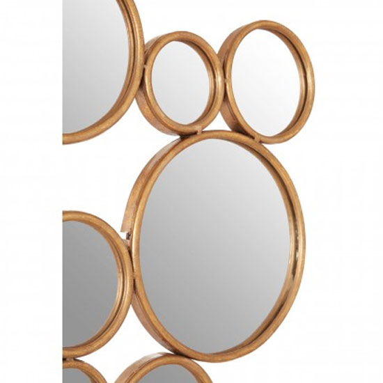 Zaria Small Multi Circle Wall Bedroom Mirror In Gold Frame FiF