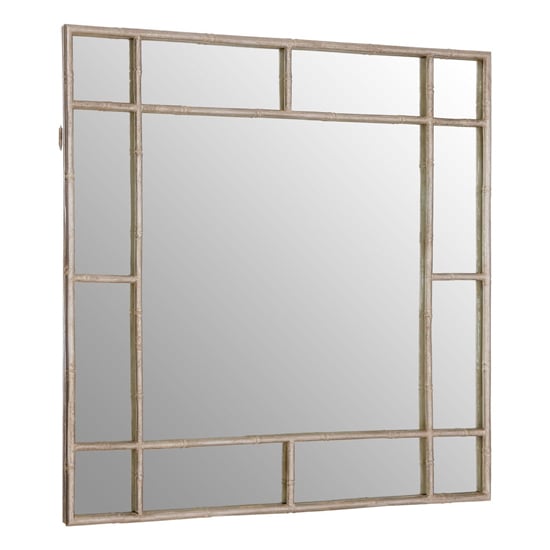 Zaria Square Panelled Wall Mirror In Antique Silver Frame