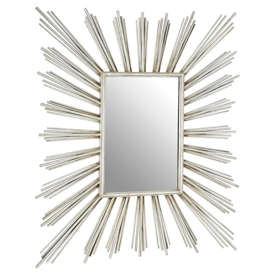 Read more about Zaria sunburst design wall mirror in antique silver frame