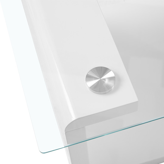 Zariah Clear Glass Coffee Table With White High Gloss Base Furniture in Fashion