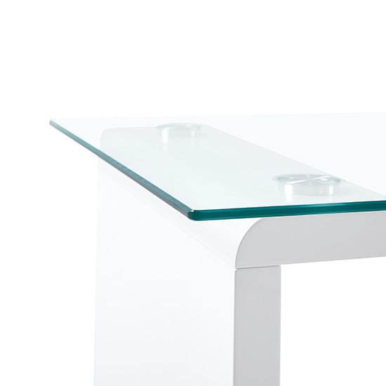 Zariah Clear Glass Coffee Table With White High Gloss Base_6