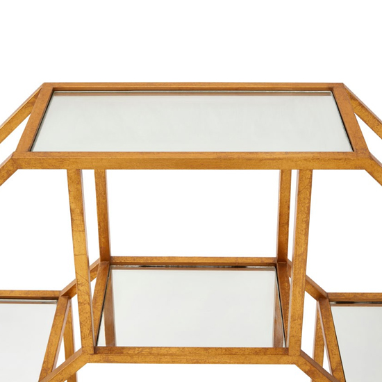 Zaria Mirrored Wall Shelving Unit With Gold Frame