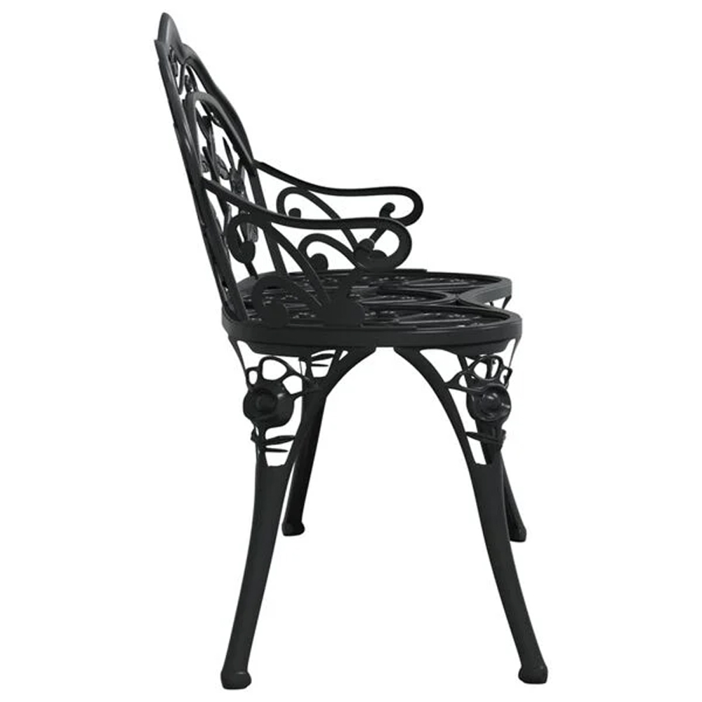 Zavino Outdoor Aluminium Seating Bench in Black