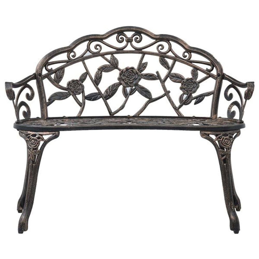 Zavino Outdoor Aluminium Seating Bench in Bronze