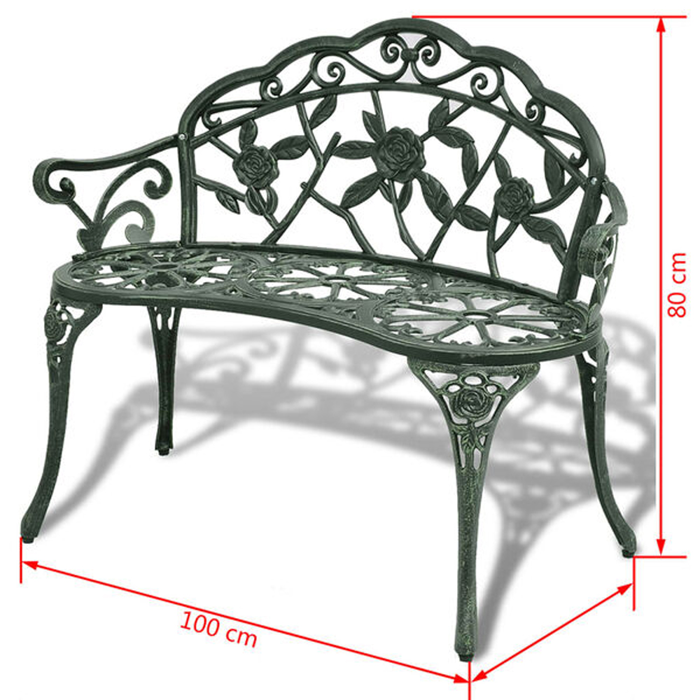 Zavino Outdoor Aluminium Seating Bench in Green
