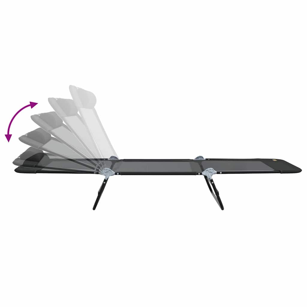 Zavira Garden Textilene Folding Sun Lounger in Black