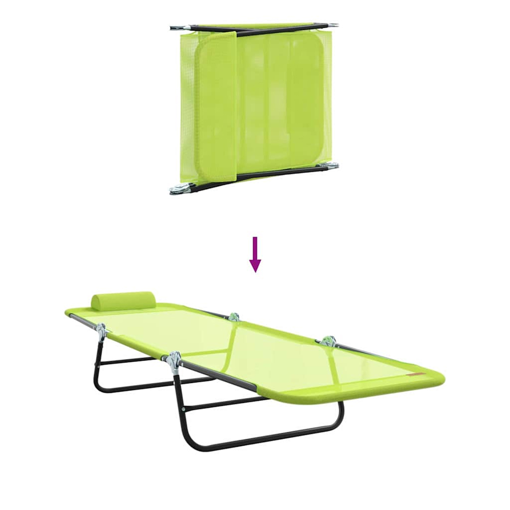Zavira Garden Textilene Folding Sun Lounger in Green