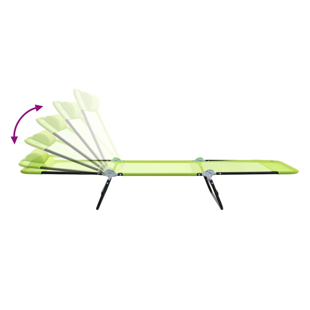 Zavira Garden Textilene Folding Sun Lounger in Green
