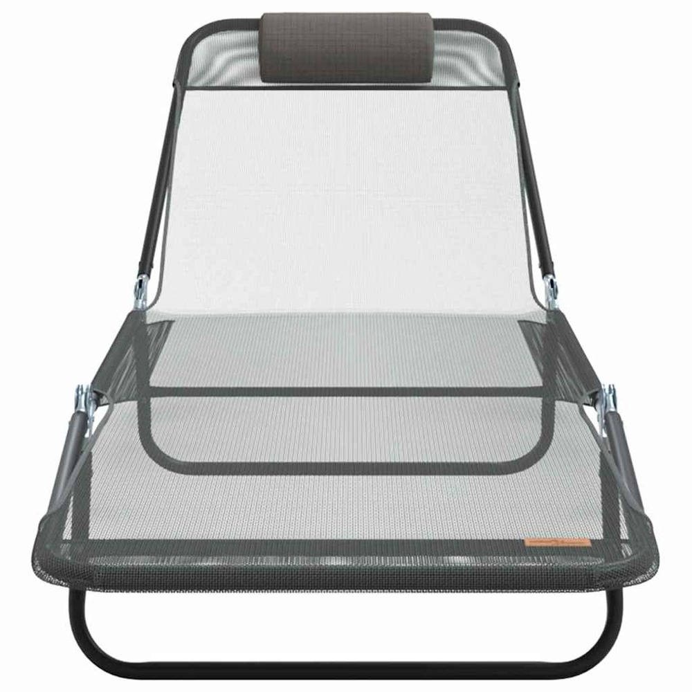Zavira Garden Textilene Folding Sun Lounger in Grey