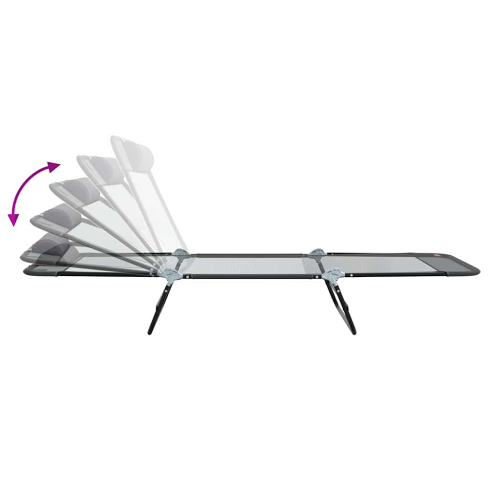 Zavira Garden Textilene Folding Sun Lounger in Grey