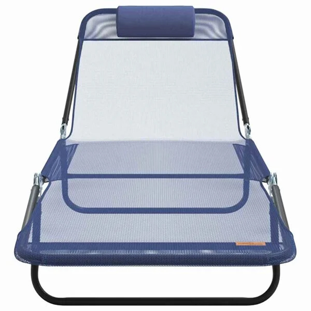 Zavira Garden Textilene Folding Sun Lounger in Navy Blue