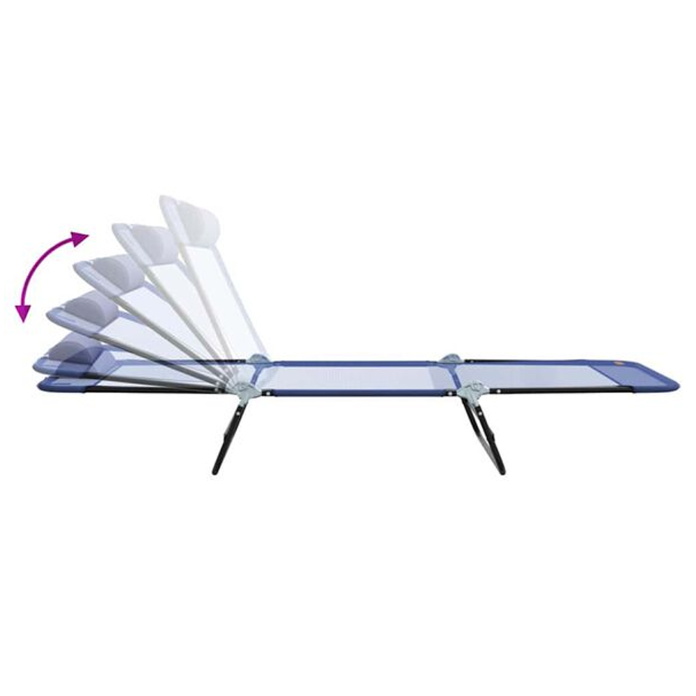 Zavira Garden Textilene Folding Sun Lounger in Navy Blue