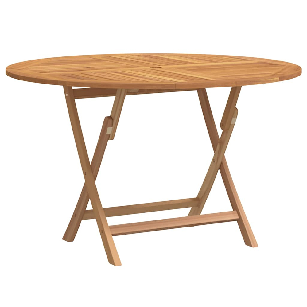 Zaviso Garden Round Solid Wood Dining Table in Brown