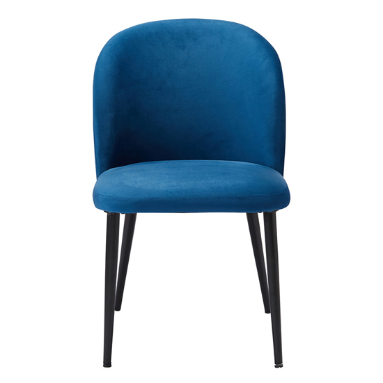 Zazie Blue Plush Velvet Dining Chairs In Pair_2
