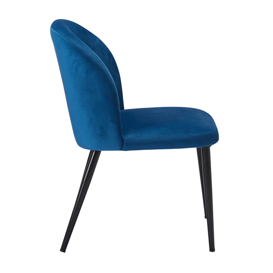 Zazie Blue Plush Velvet Dining Chairs In Pair_3