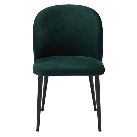 Zazie Green Plush Velvet Dining Chairs In Pair_2