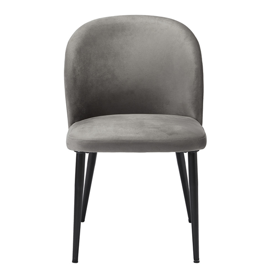 Zazie Grey Plush Velvet Dining Chairs In Pair_2