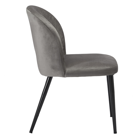 Zazie Grey Plush Velvet Dining Chairs In Pair_3