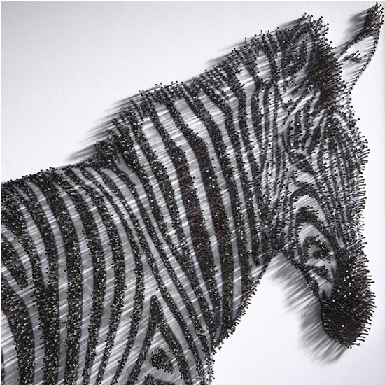 Zebra Picture Glass Wall Art In Silver Wooden Frame_2