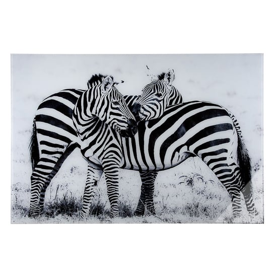 Product photograph of Zebras Picture Acrylic Wall Art In Black And White from Furniture in Fashion