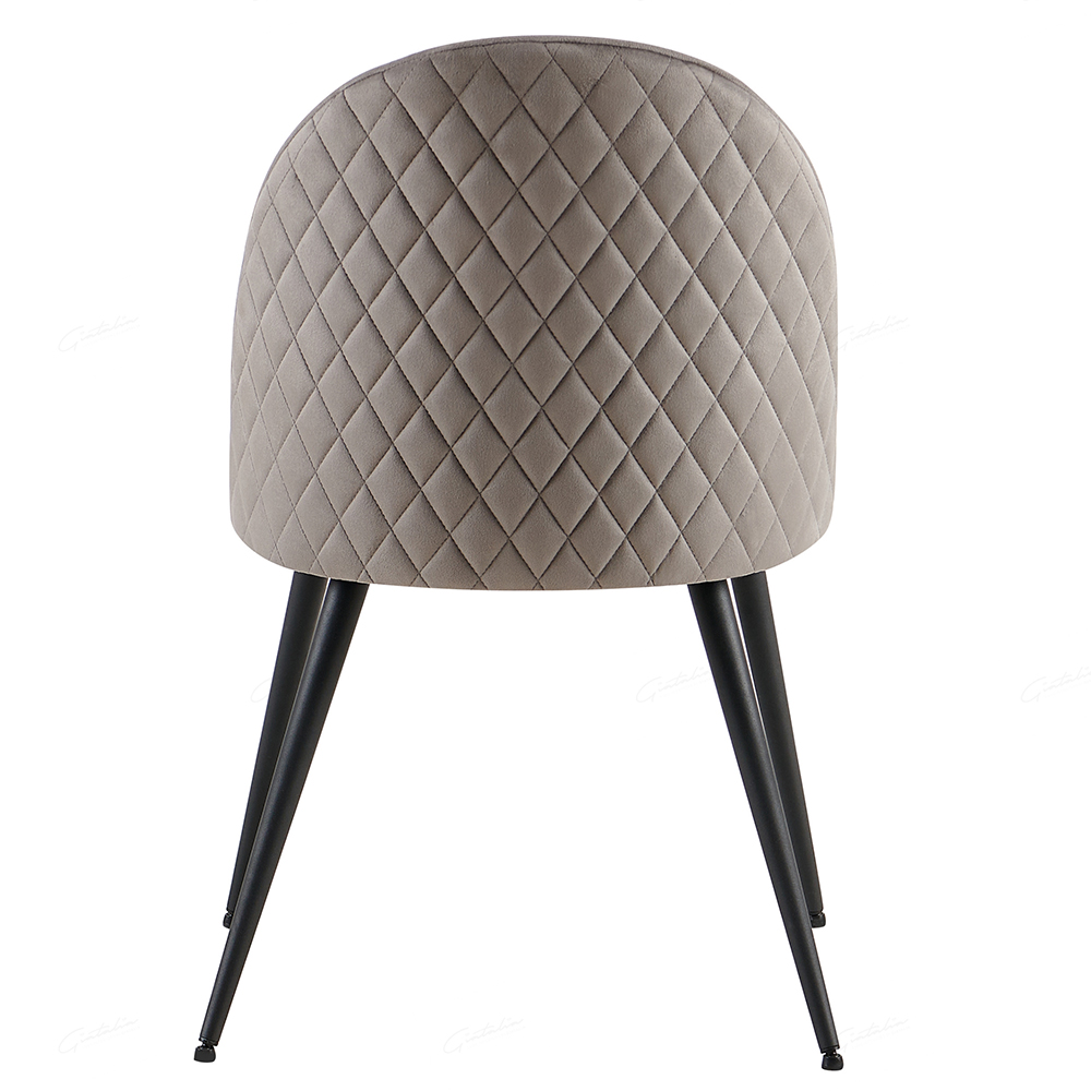 Zebulon Grey Velvet Dining Chairs With Black Legs In Pair