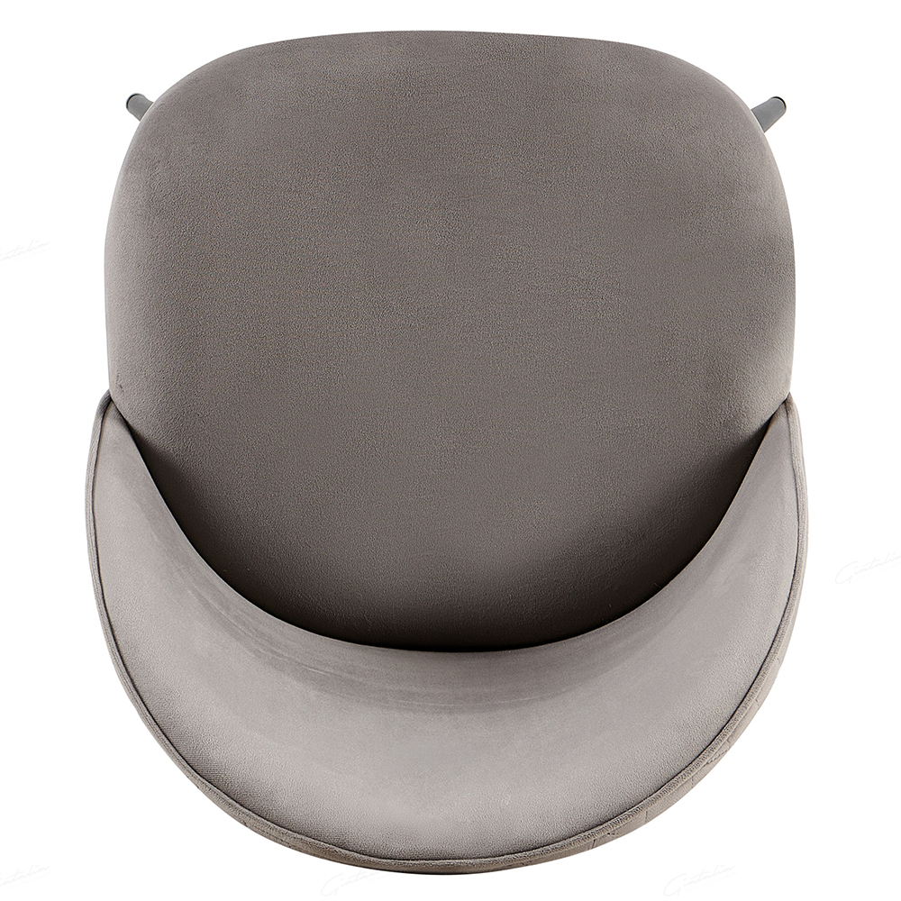 Zebulon Grey Velvet Dining Chairs With Black Legs In Pair