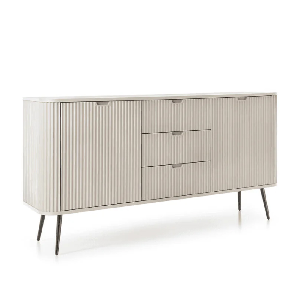 Zebulon Wooden Sideboard With 2 Doors And 3 Drawers In Cashmere
