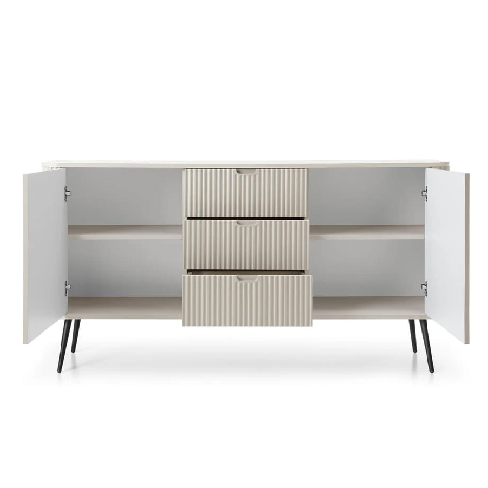 Zebulon Wooden Sideboard With 2 Doors And 3 Drawers In Cashmere