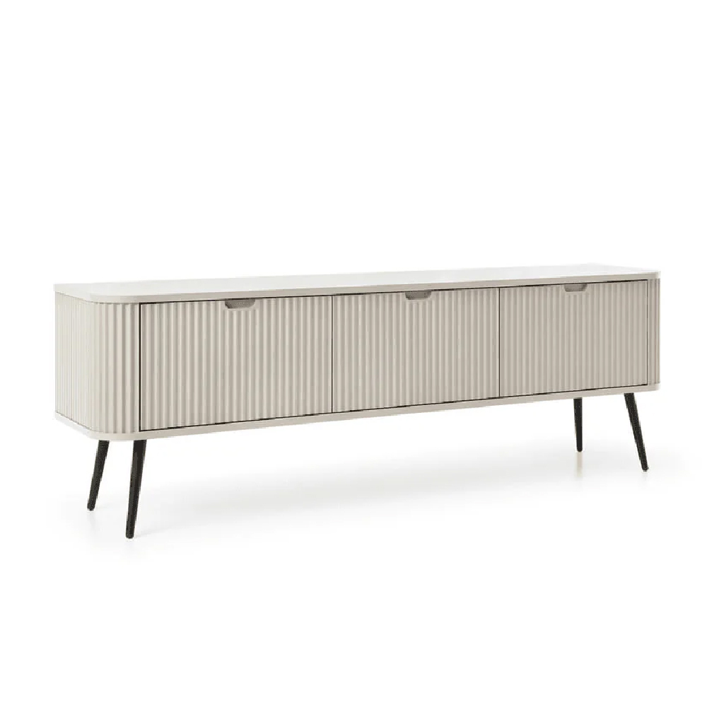 Zebulon Wooden TV Stand With 2 Doors In Cashmere