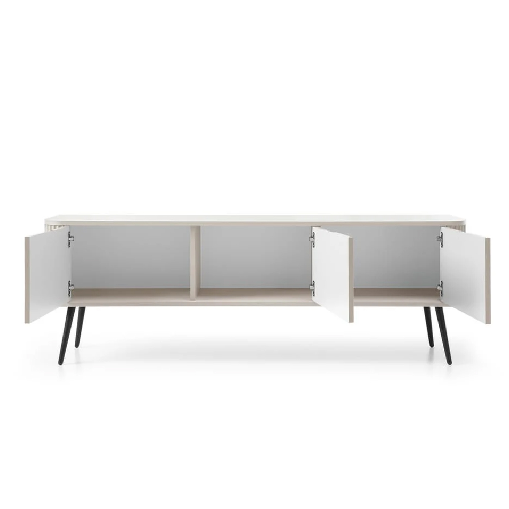Zebulon Wooden TV Stand With 2 Doors In Cashmere