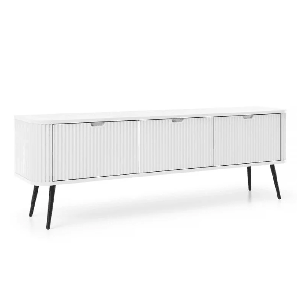 Zebulon Wooden TV Stand With 2 Doors In White