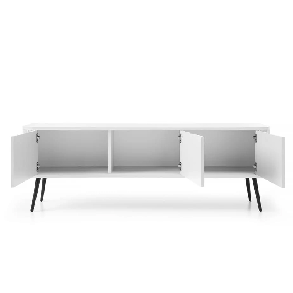 Zebulon Wooden TV Stand With 2 Doors In White