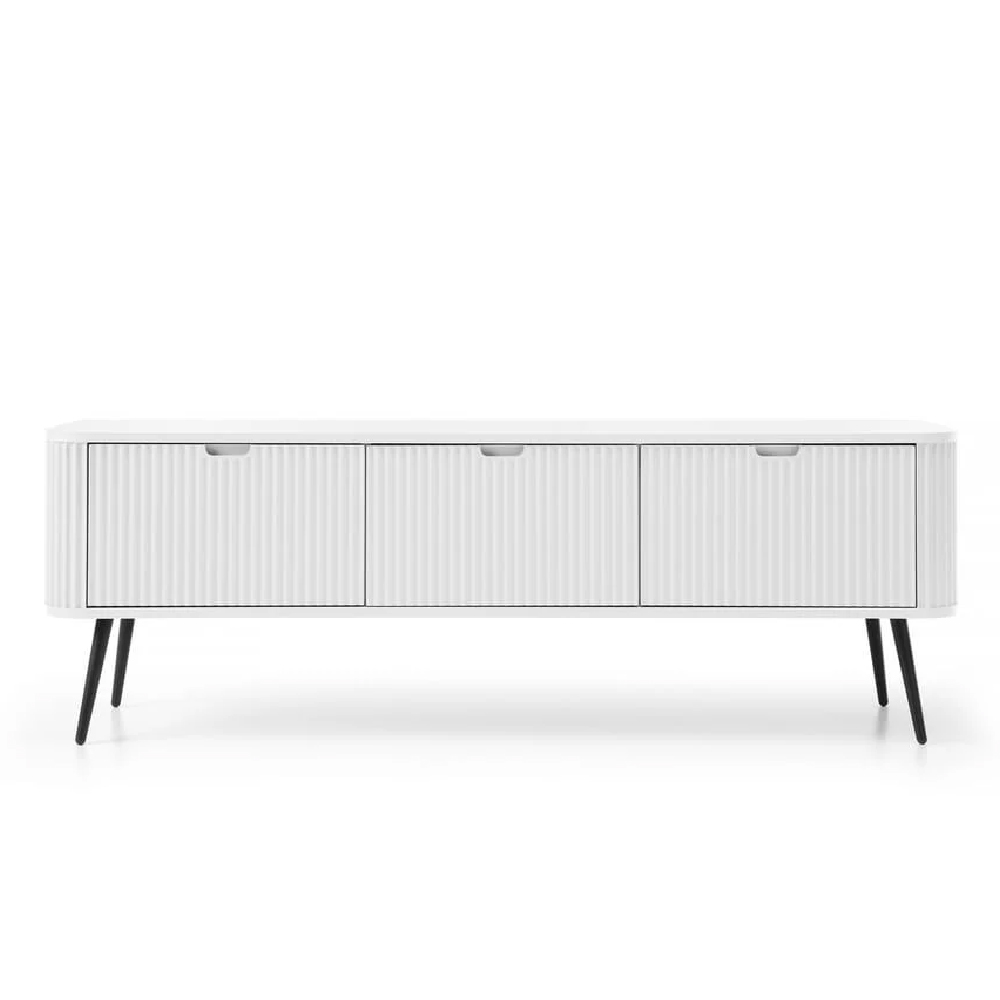 Zebulon Wooden TV Stand With 2 Doors In White