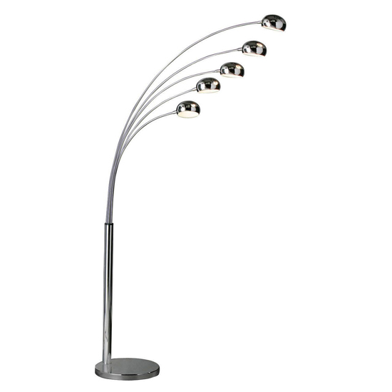 Zeiss 5 Arched Lights Floor Lamp With EU Plug In Polished Chrome