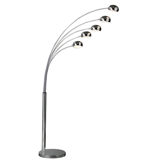 Product photograph of Zeiss 5 Arched Lights Floor Lamp In Polished Chrome from Furniture in Fashion