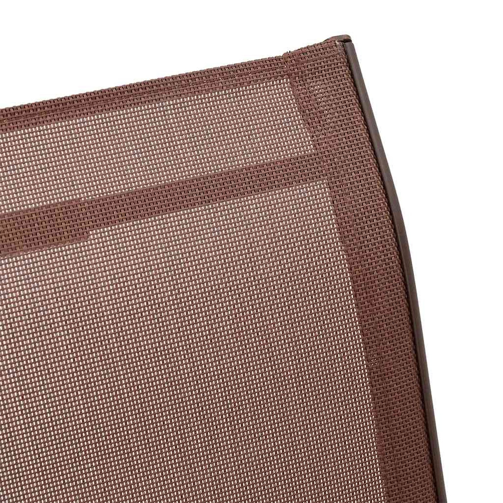 Zelaro Garden Brown Textilene Fabric Dining Chairs in Pair