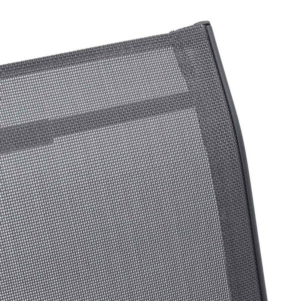 Zelaro Garden Grey Textilene Fabric Dining Chairs in Pair