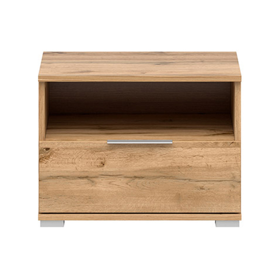 Zele Wooden Bedside With 1 Drawer In Wotan Oak Furniture in