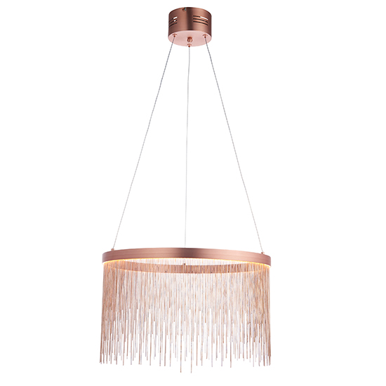 Product photograph of Zelma Led Pendant Light In Brushed And Copper from Furniture in Fashion