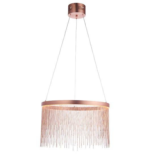 Product photograph of Zelma Led Pendant Light In Brushed And Copper from Furniture in Fashion