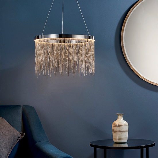 Zelma LED Pendant Light In Polished Chrome And Silver